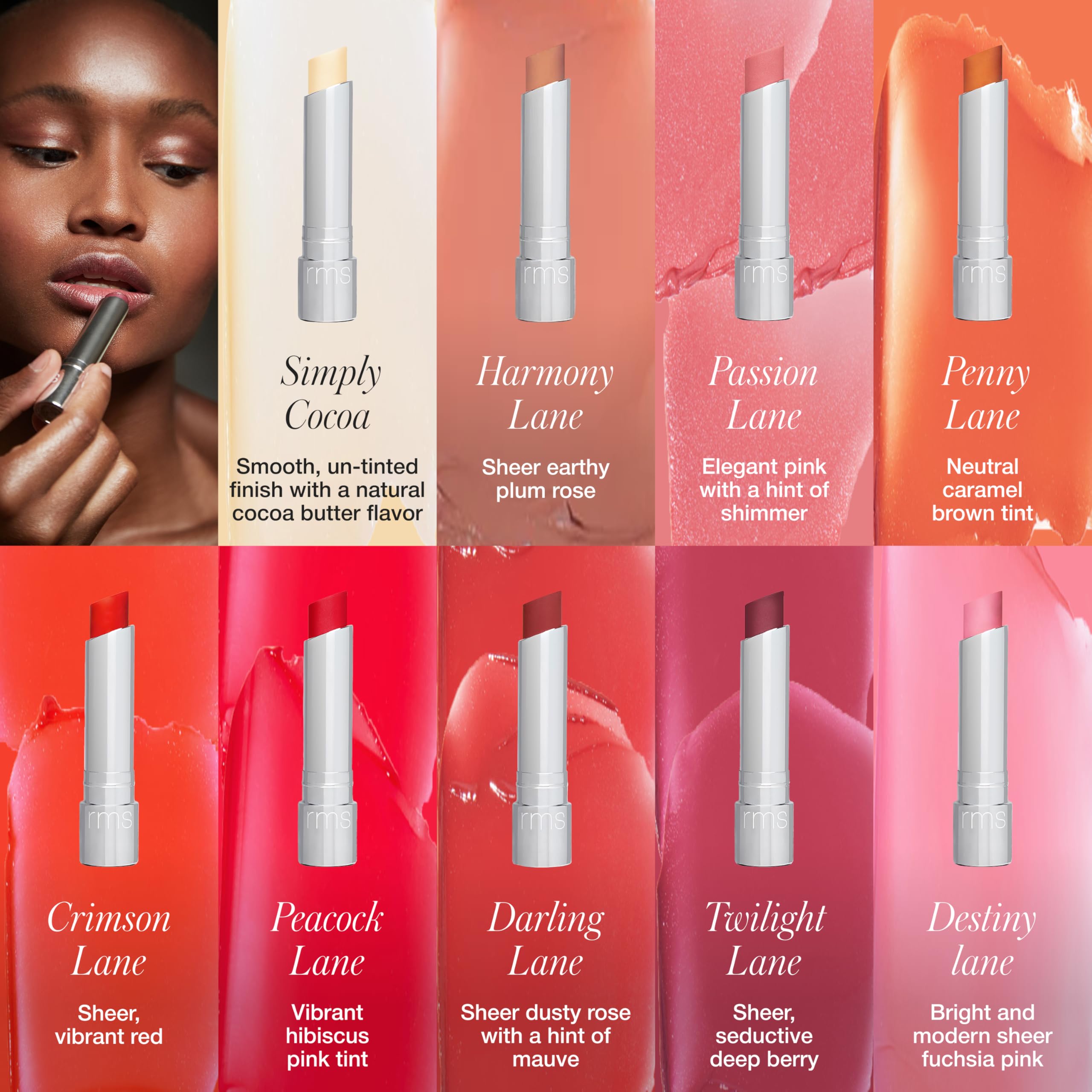 RMS Beauty Tinted Daily Lip Balm – Hydrating Sheer Lip Tint, 12-Hour Moisture, Vegan & Fragrance-Free