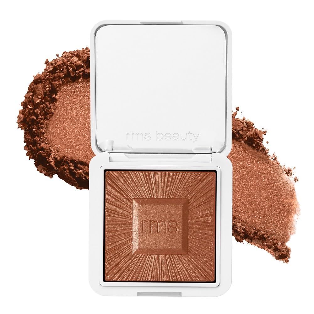 RMS Beauty Redimension Hydra-Bronzer Cream Bronzer & Highlighter — Hydrating Gel-to-Powder, Medium Shade