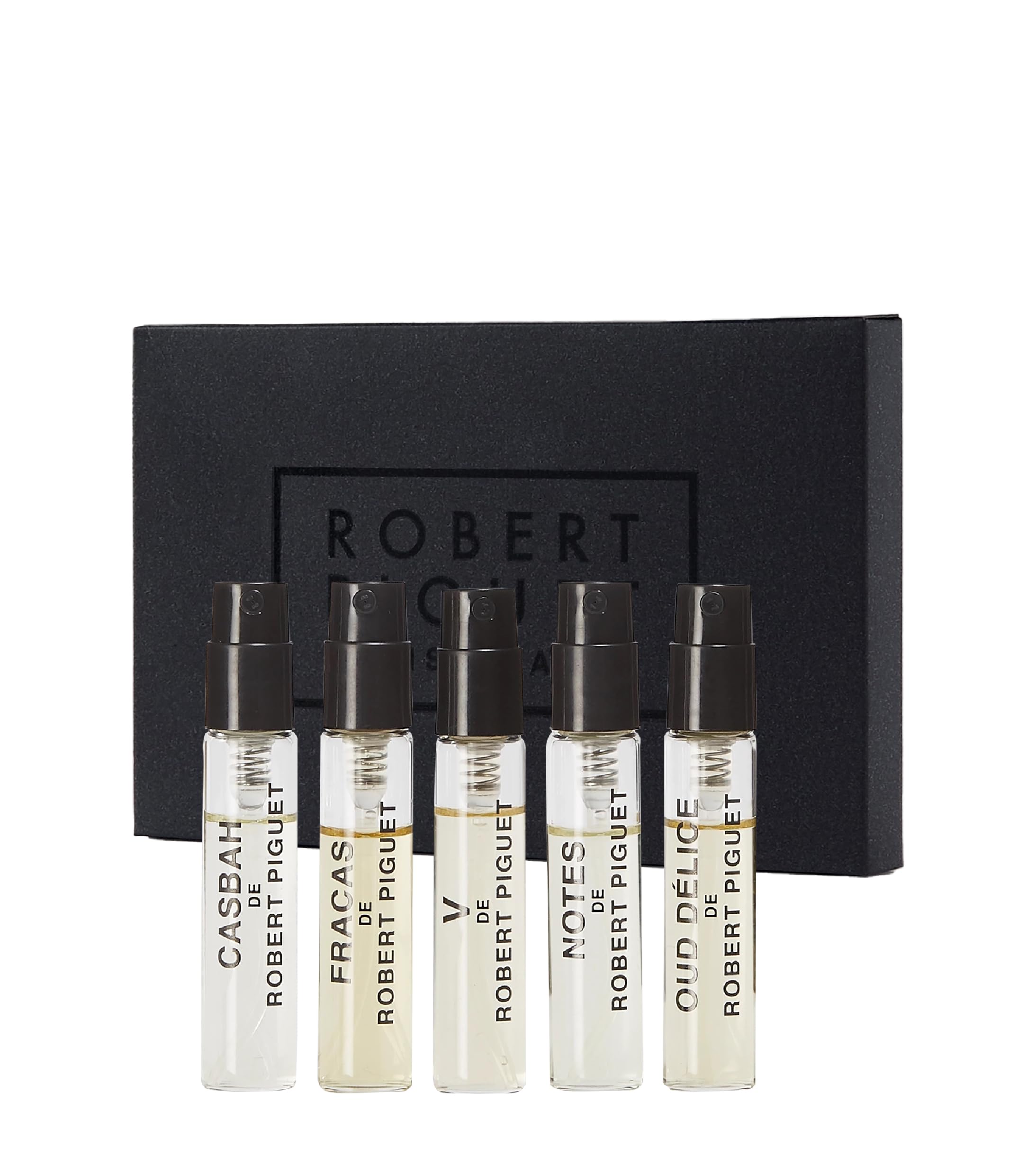 Robert Piguet L'Expérience Piguet Discovery Set | Fracas, Casbah, V, Oud Délice & Notes, 0.08 oz each