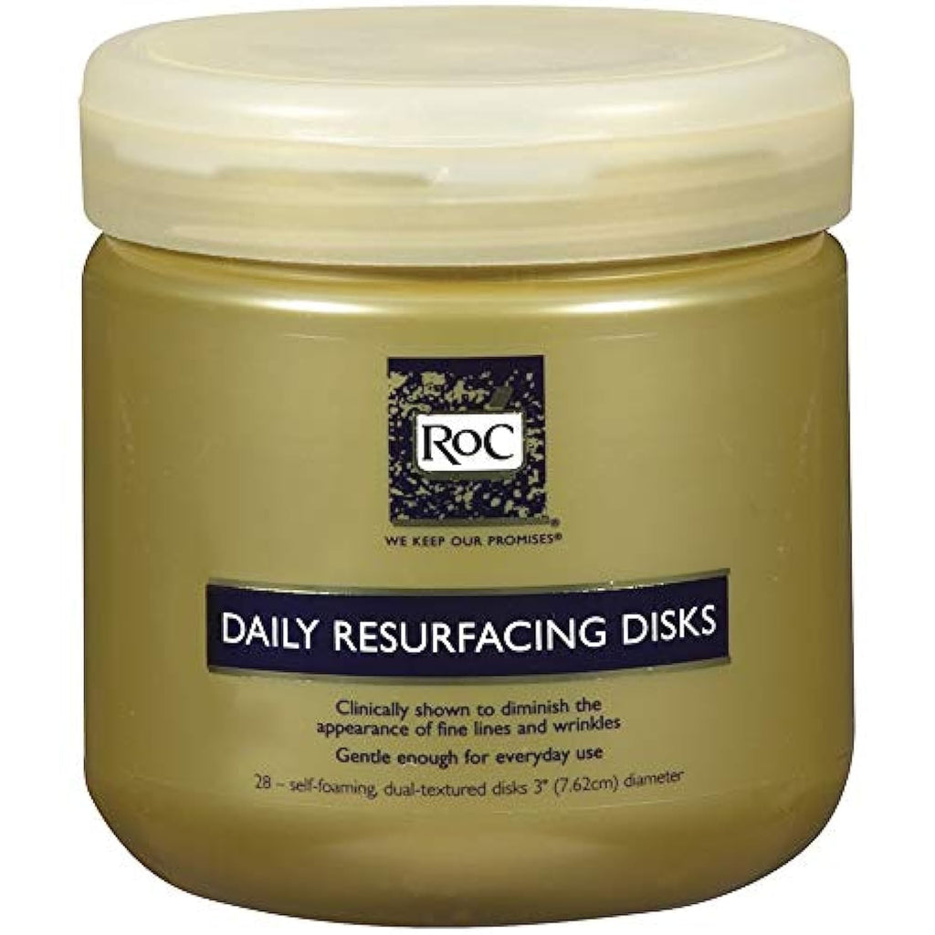 RoC Daily Resurfacing Disks – Exfoliating Pads, Hypoallergenic & Oil-Free (28 ct)