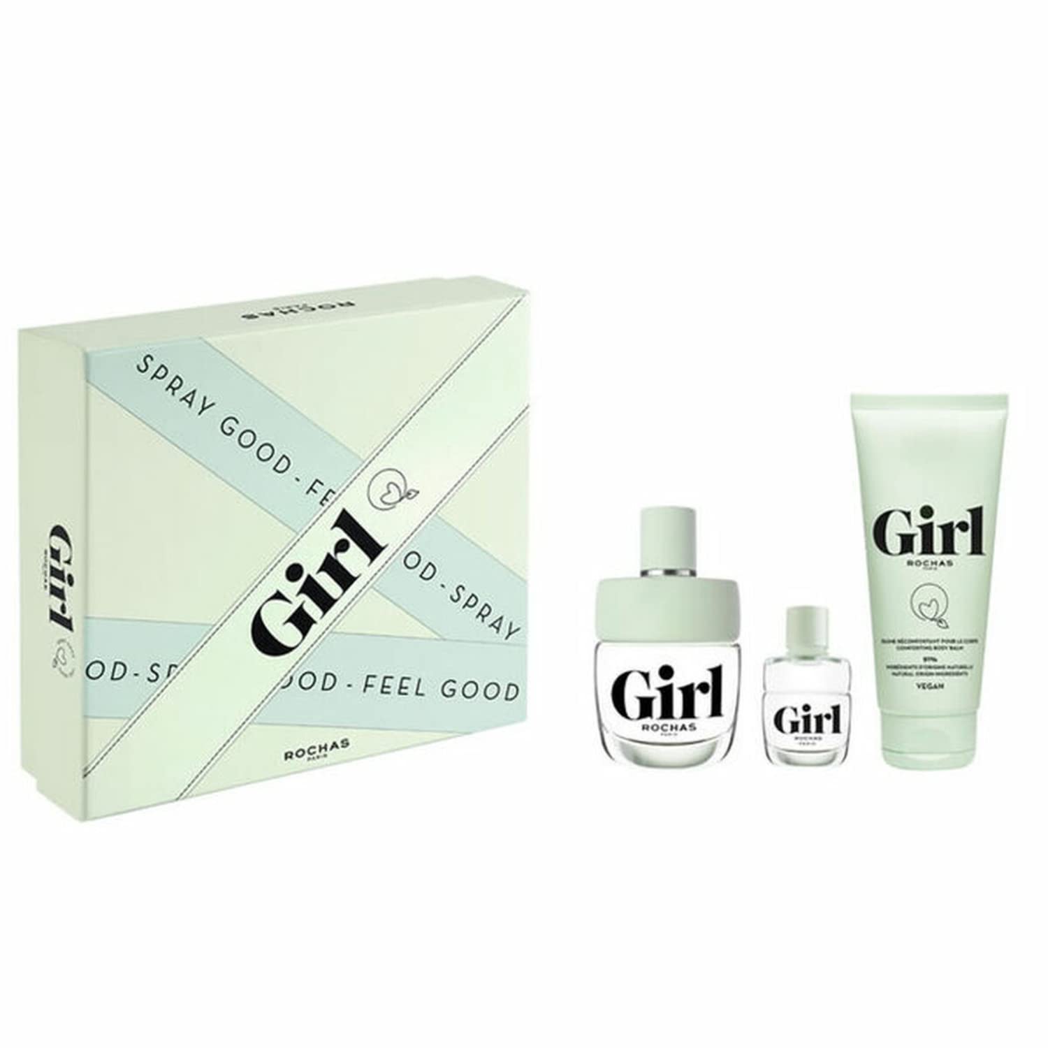 Rochas GIRL EDT Spray 3.4 oz + Shower Gel 3.4 oz + Mini EDT 0.15 oz – Fragrance Gift Set