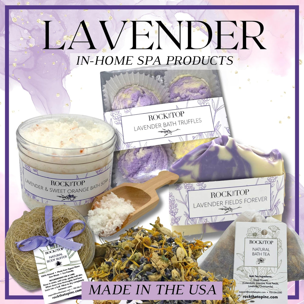 Rock the Top USA Made Lavender Self Care Gift Box | Bath Bombs & More