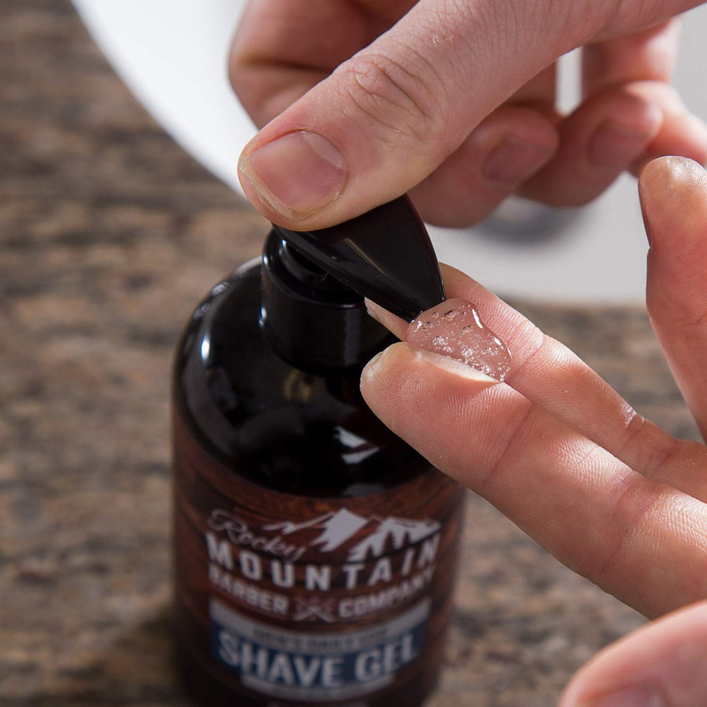 Rocky Mountain Barber Company Men’s Shave Gel – Clear Gel for Precise Shaving (8 oz)