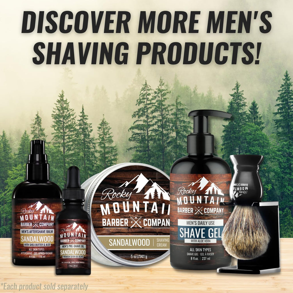 Rocky Mountain Barber Company Men’s Shave Gel – Clear Gel for Precise Shaving (8 oz)
