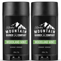 Rocky Mountain Barber Co – Natural Deodorant for Men (2 Pack) – Aluminum-Free, Woodland Mint