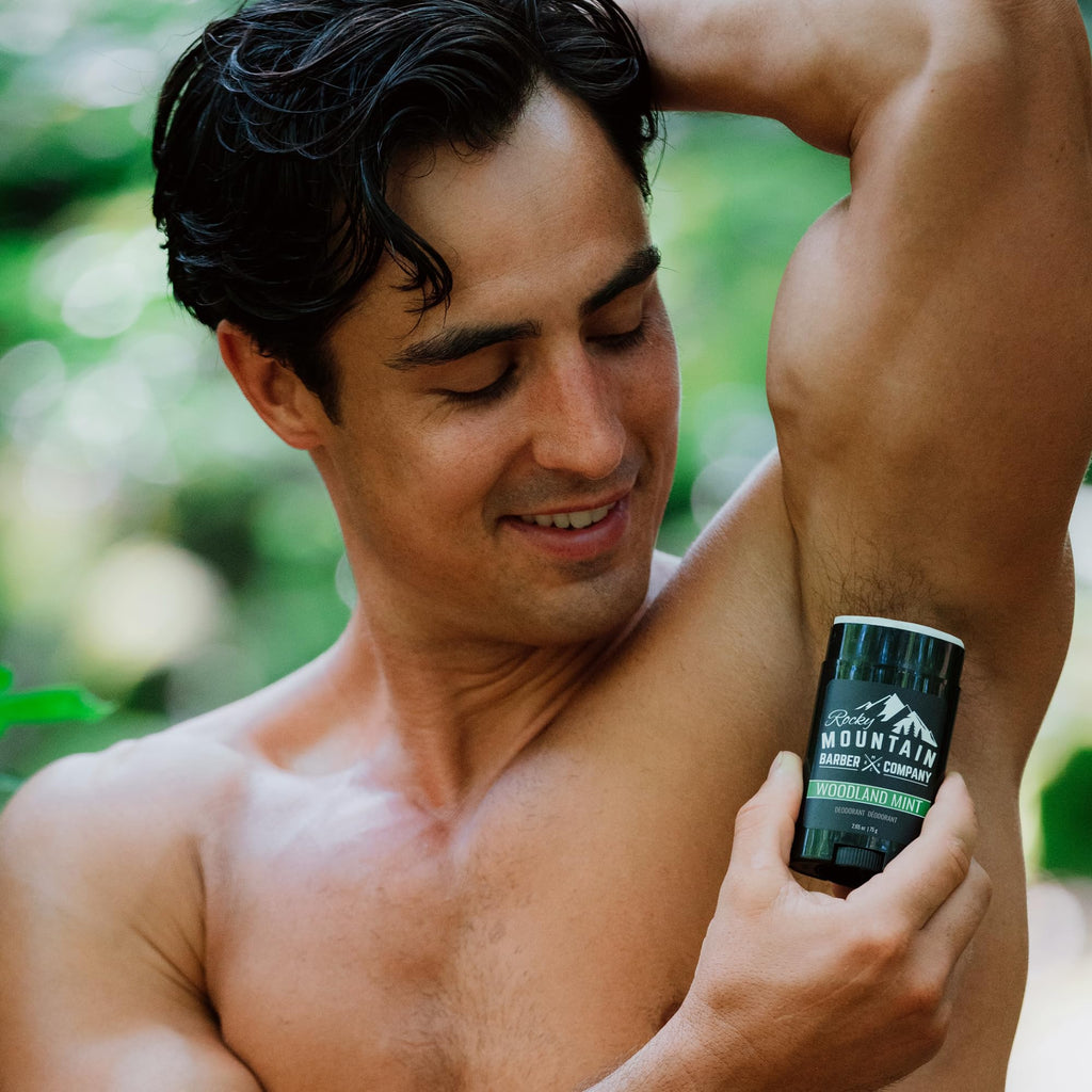 Rocky Mountain Barber Co – Natural Deodorant for Men (2 Pack) – Aluminum-Free, Woodland Mint