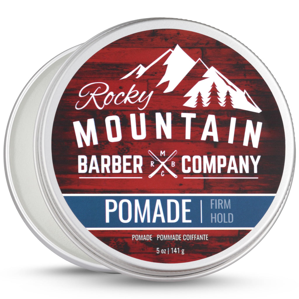 Rocky Mountain Barber Pomade for Men – 5 oz, Water-Based, Strong Hold & High Shine