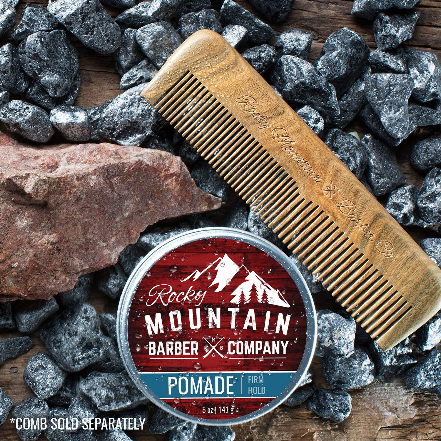 Rocky Mountain Barber Pomade for Men – 5 oz, Water-Based, Strong Hold & High Shine
