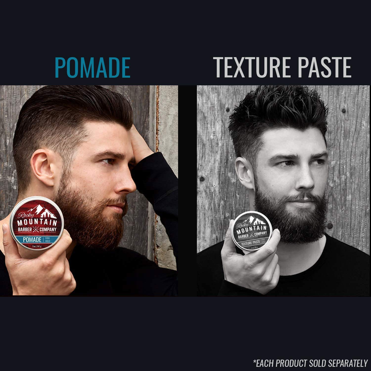 Rocky Mountain Barber Pomade for Men – 5 oz, Water-Based, Strong Hold & High Shine