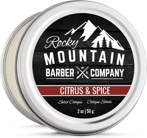 Rocky Mountain Barber Company Solid Cologne for Men – Citrus & Spice, 2 oz