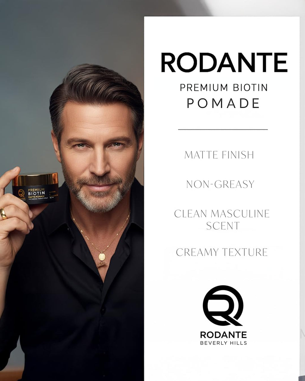 Rodante Beverly Hills Biotin Matte Cream Texture Paste – Medium Hold & Thickening Support (85 g / 3 oz)