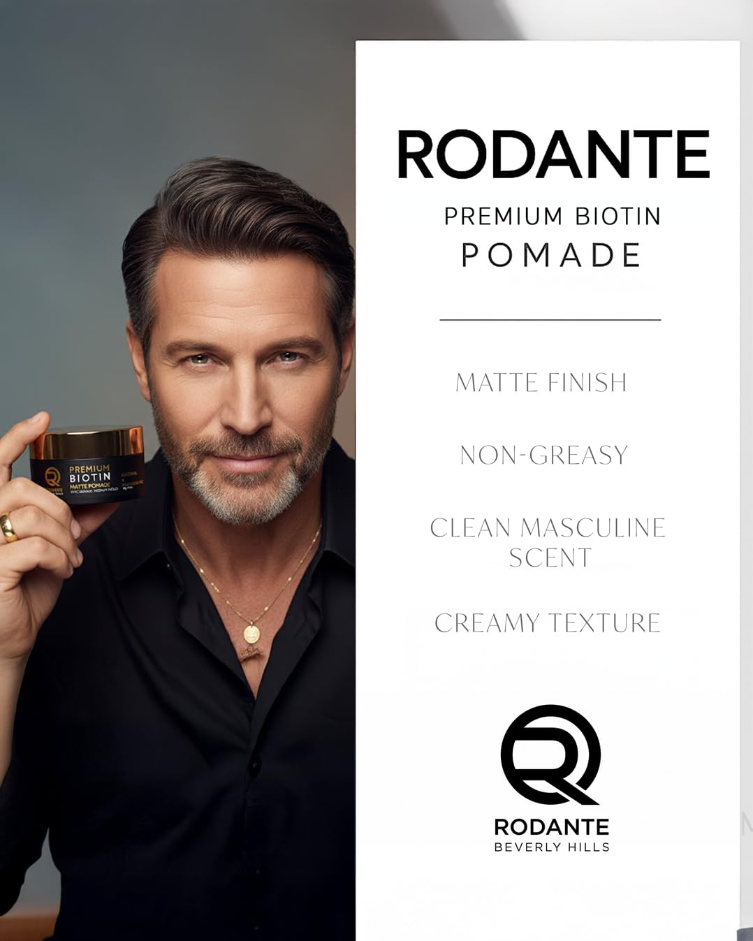 Rodante Beverly Hills Biotin Matte Cream Texture Paste – Medium Hold & Thickening Support (85 g / 3 oz)