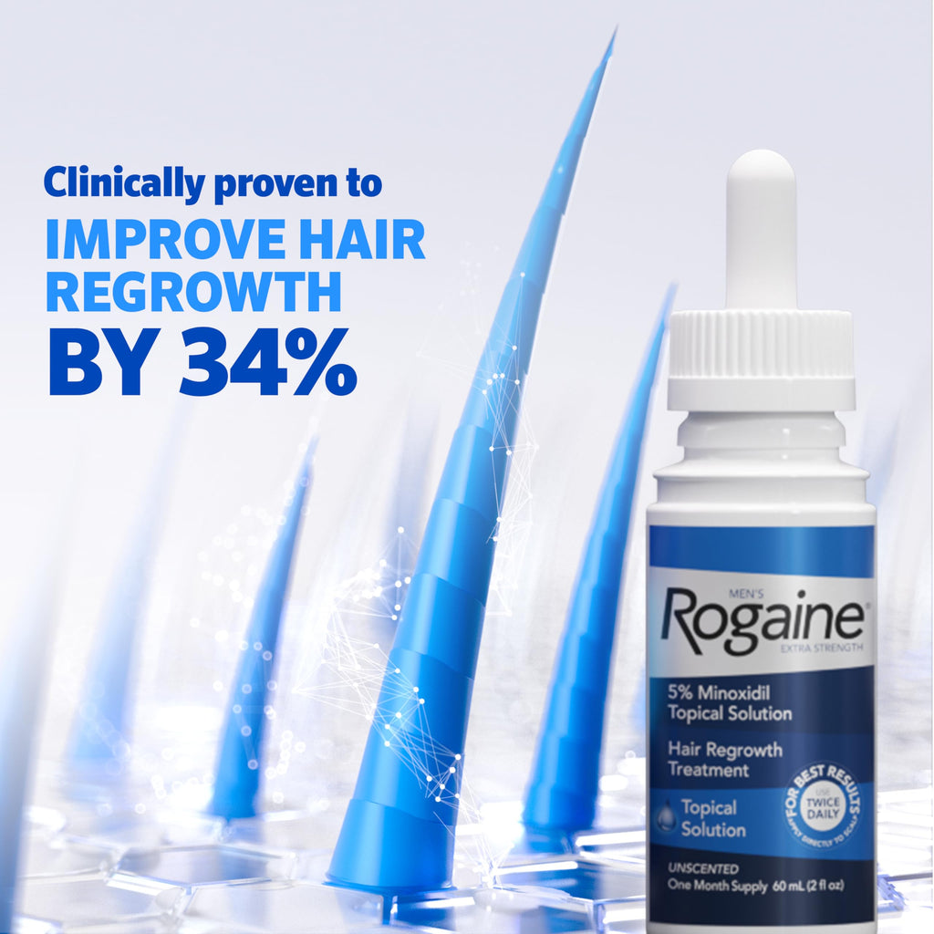 Rogaine Men’s Extra Strength 5% Minoxidil – Hair Regrowth for Men | 3-Month Supply