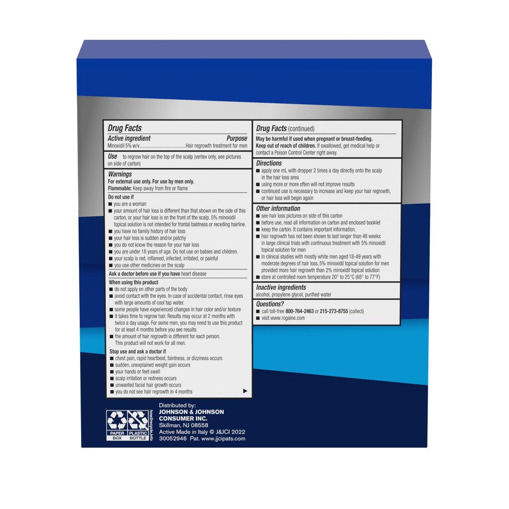 Rogaine Men’s Extra Strength 5% Minoxidil – Hair Regrowth for Men | 3-Month Supply