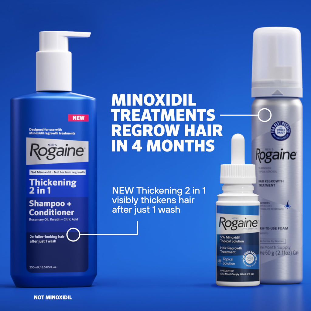 Rogaine Men’s Extra Strength 5% Minoxidil – Hair Regrowth for Men | 3-Month Supply
