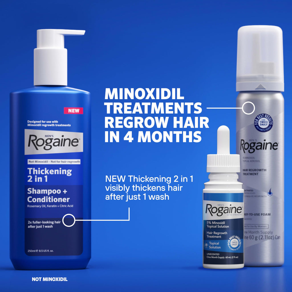 Rogaine Men’s 5% Minoxidil Foam for Hair Regrowth – Unscented, 3-Month Supply