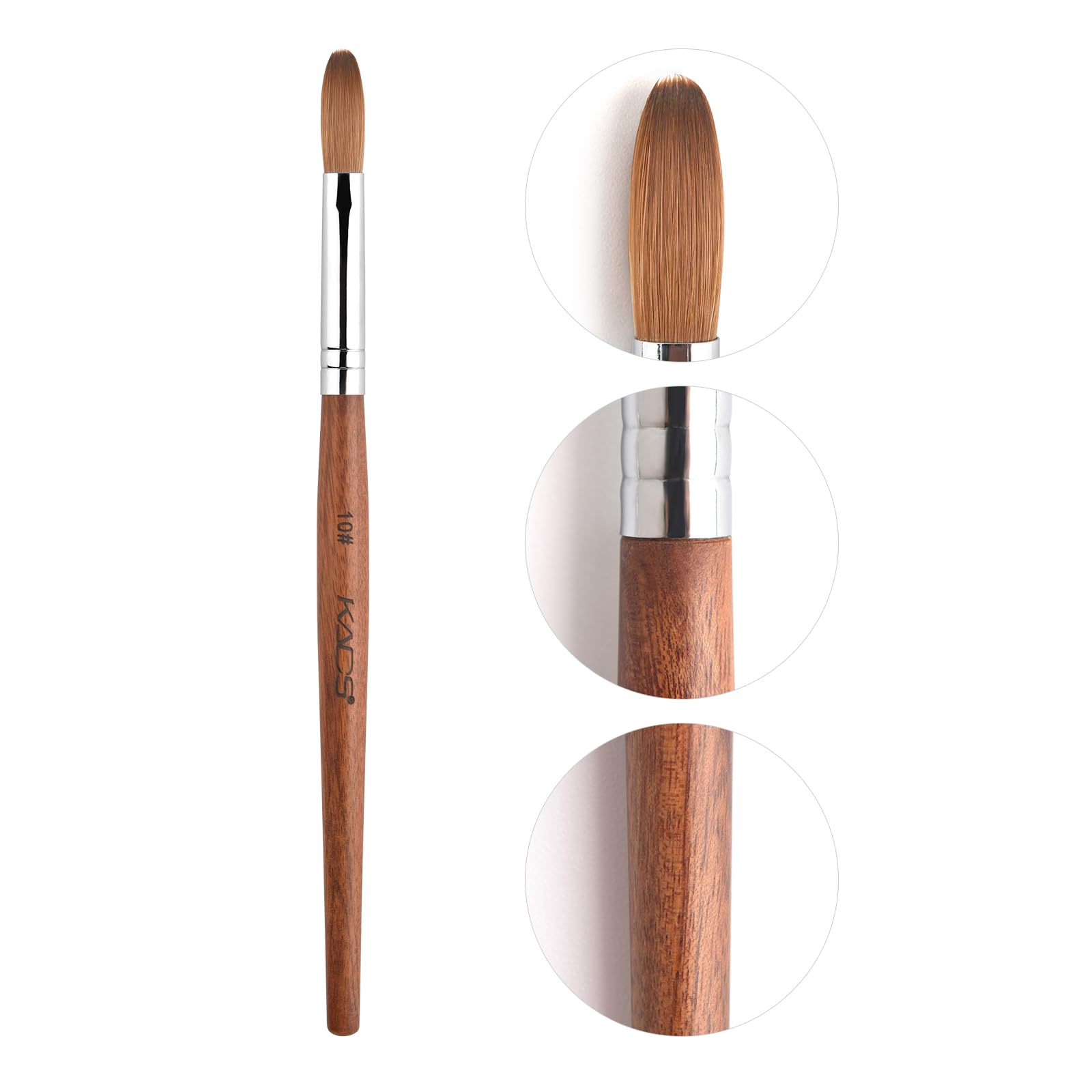 Rolabling Nail Brush Kolinsky Sable – Red Wood Handle, Acrylic Art Brush (Size 10)