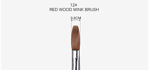 Rolabling Nail Brush Kolinsky Sable – Red Wooden Handle, 12# Professional Acrylic Nail Art Brush