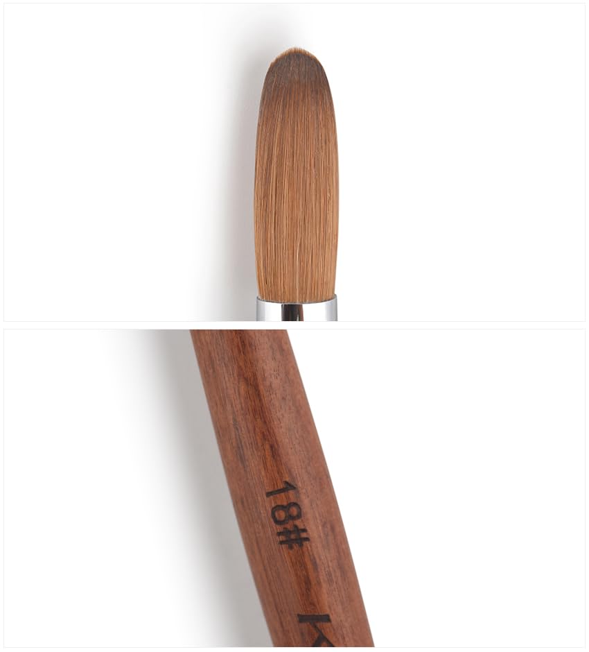 Rolabling Nail Brush Kolinsky Sable – Red Wood Handle, Acrylic Art Brush (Size 10)