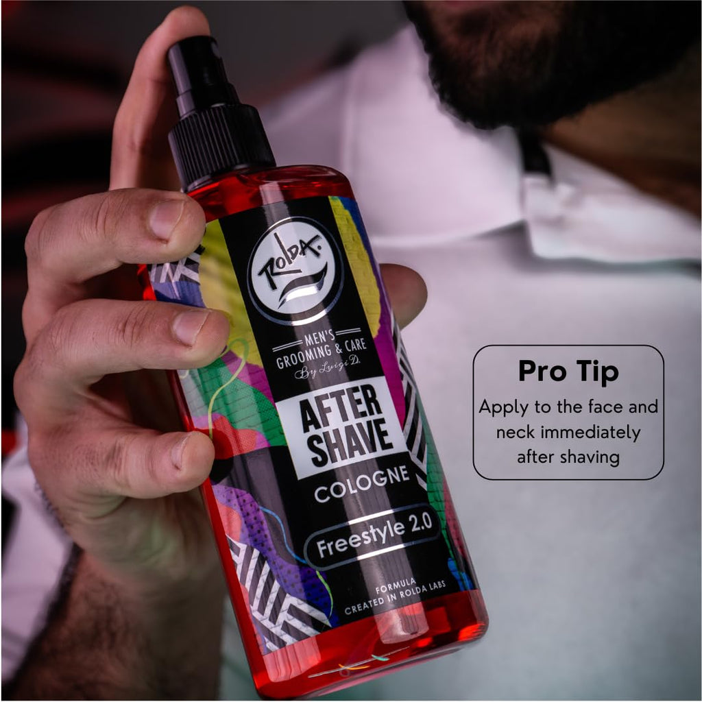 Rolda Freestyle After Shave Tonic – Calms Irritation, Cleans Shave Areas, Refreshing Masculine Fragrance (14.54 oz / 430 ml)