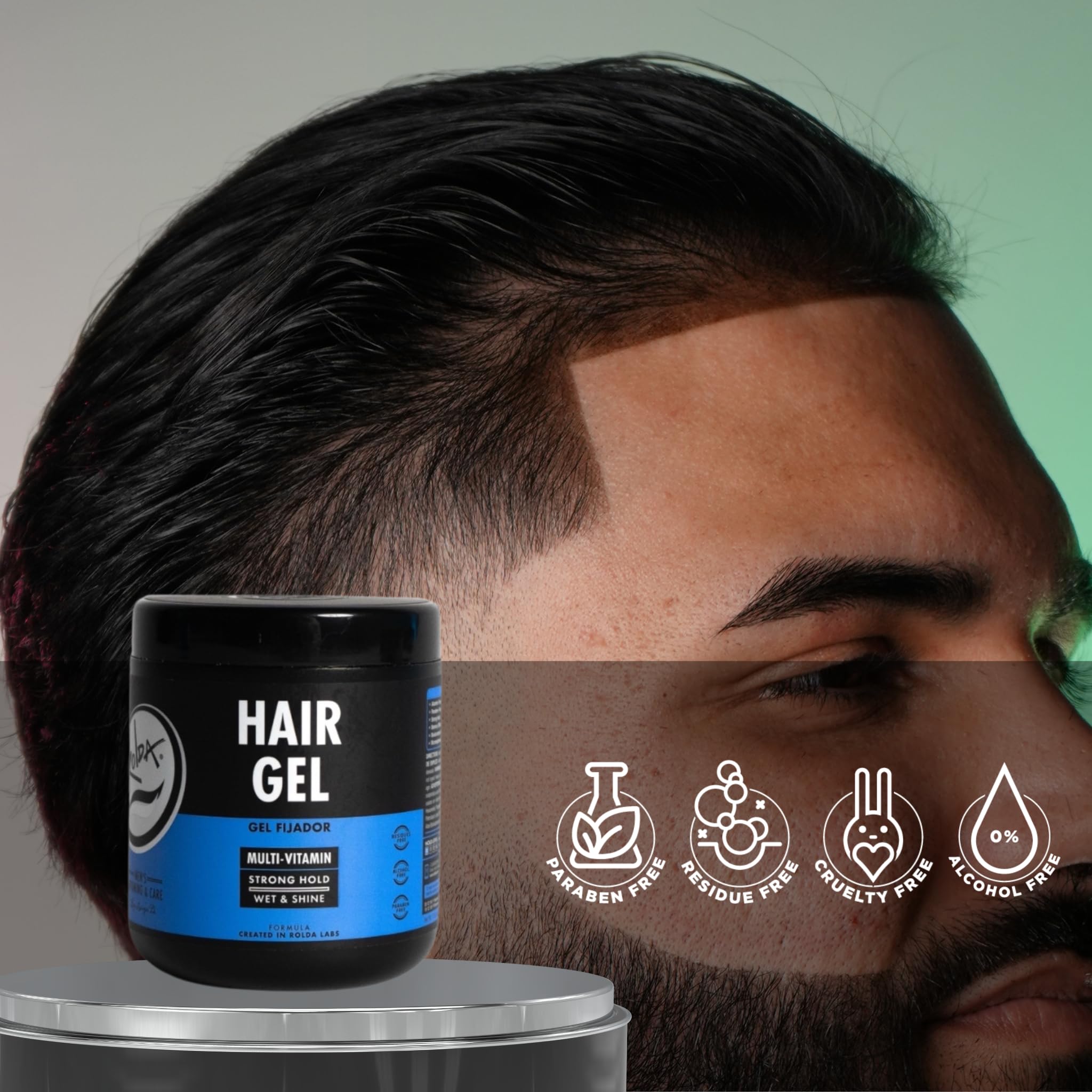 Rolda Classic Styling Gel Power Hold with Aloe Vera – Medium Hold, Wet Look Shine