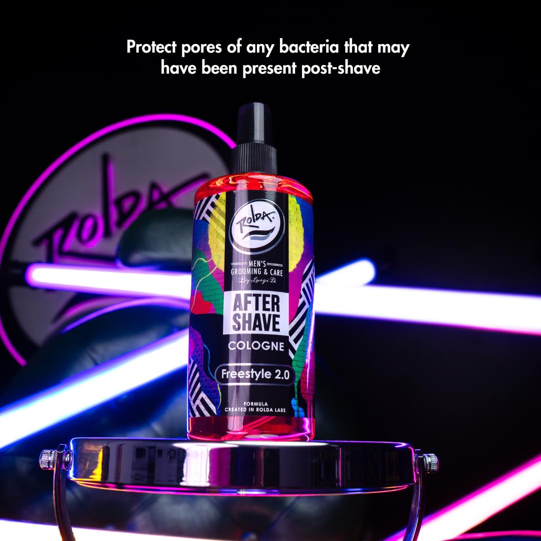 Rolda Freestyle After Shave Tonic – Calms Irritation, Cleans Shave Areas, Refreshing Masculine Fragrance (14.54 oz / 430 ml)