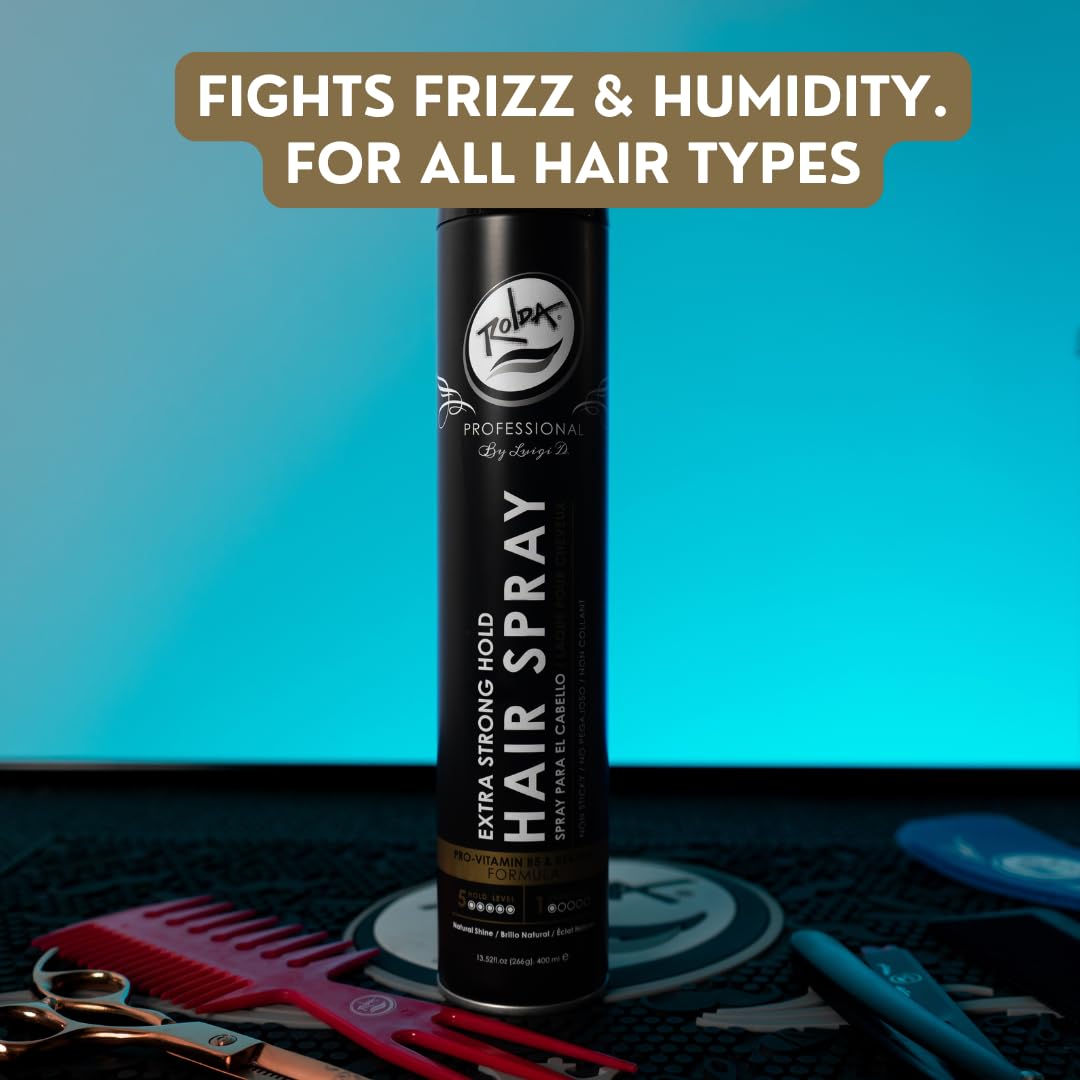Rolda Extra Strong Hold Hair Spray for Men – Matte Finish, Pro-Vitamin B5, Humidity Control (13.52 oz)