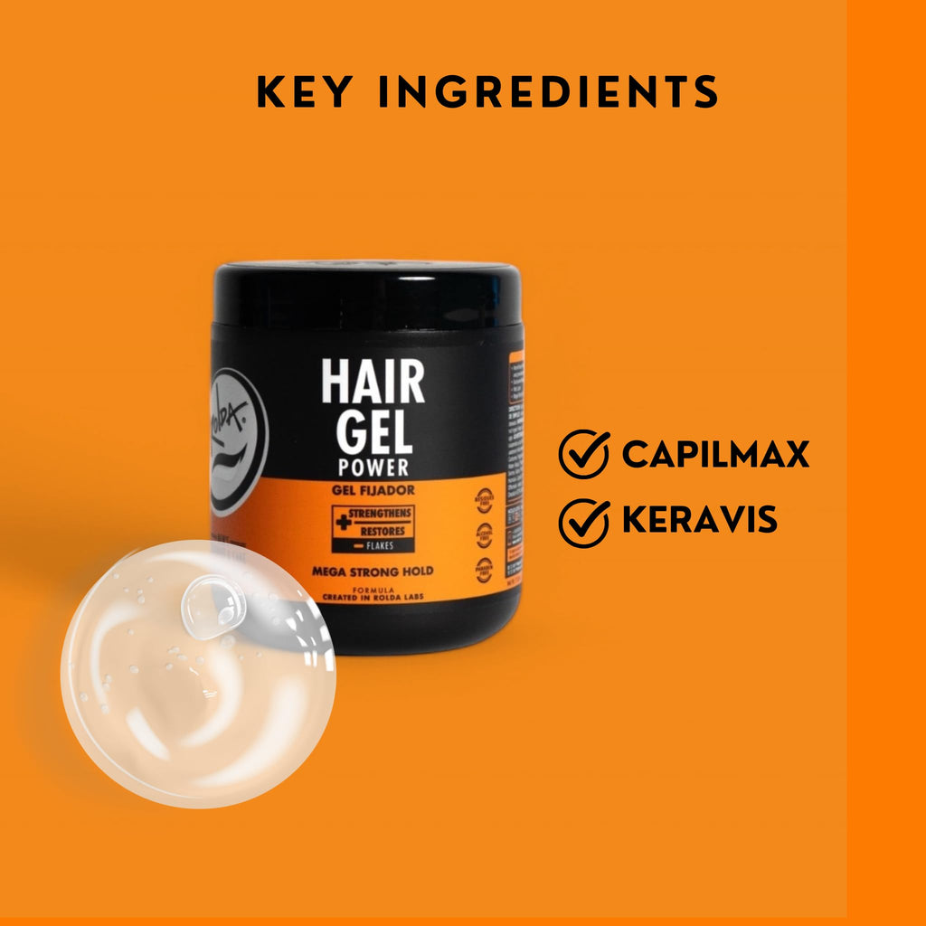 Rolda Power Styling Gel Hair Loss Control 17.6oz | Mega Hold & Wet Shine