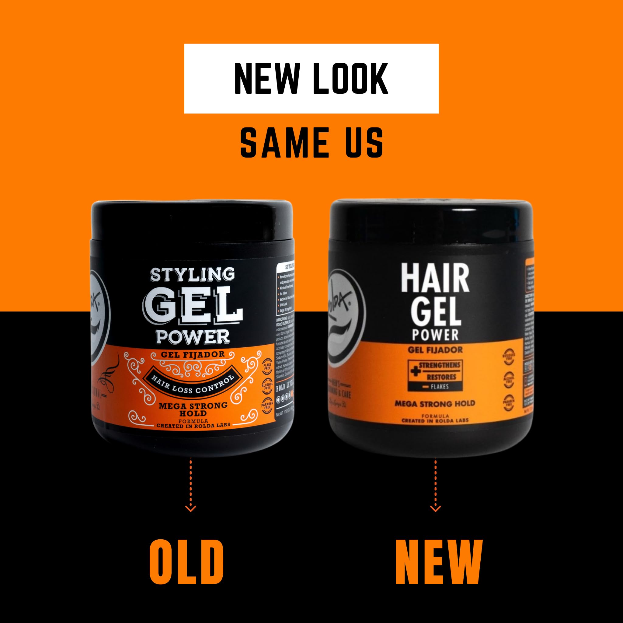 Rolda Power Styling Gel Hair Loss Control 17.6oz | Mega Hold & Wet Shine