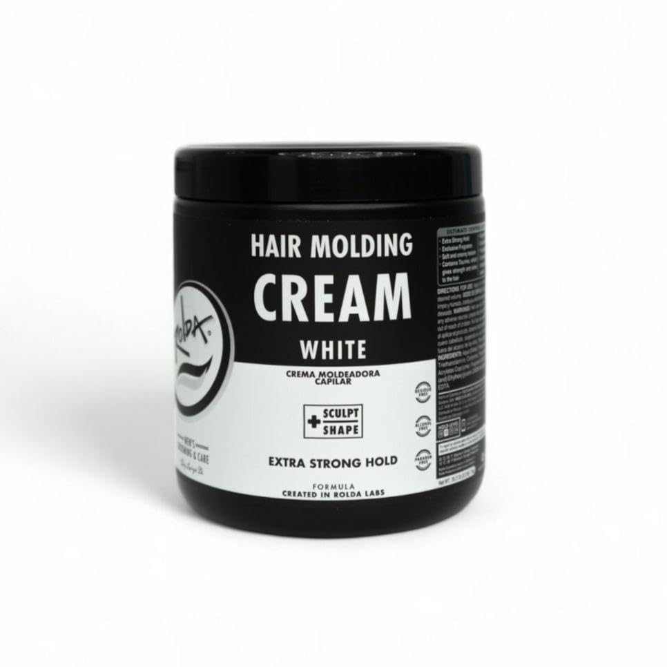 Rolda White Molding Hair Cream for Men – Medium-Strong Hold, Natural Finish, Alcohol & Paraben-Free (17.6 oz)