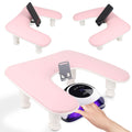 Rolomanve Arm Rest for Nails Tech with Built-in Phone Holder – Pink | U-Shaped, Adjustable Base