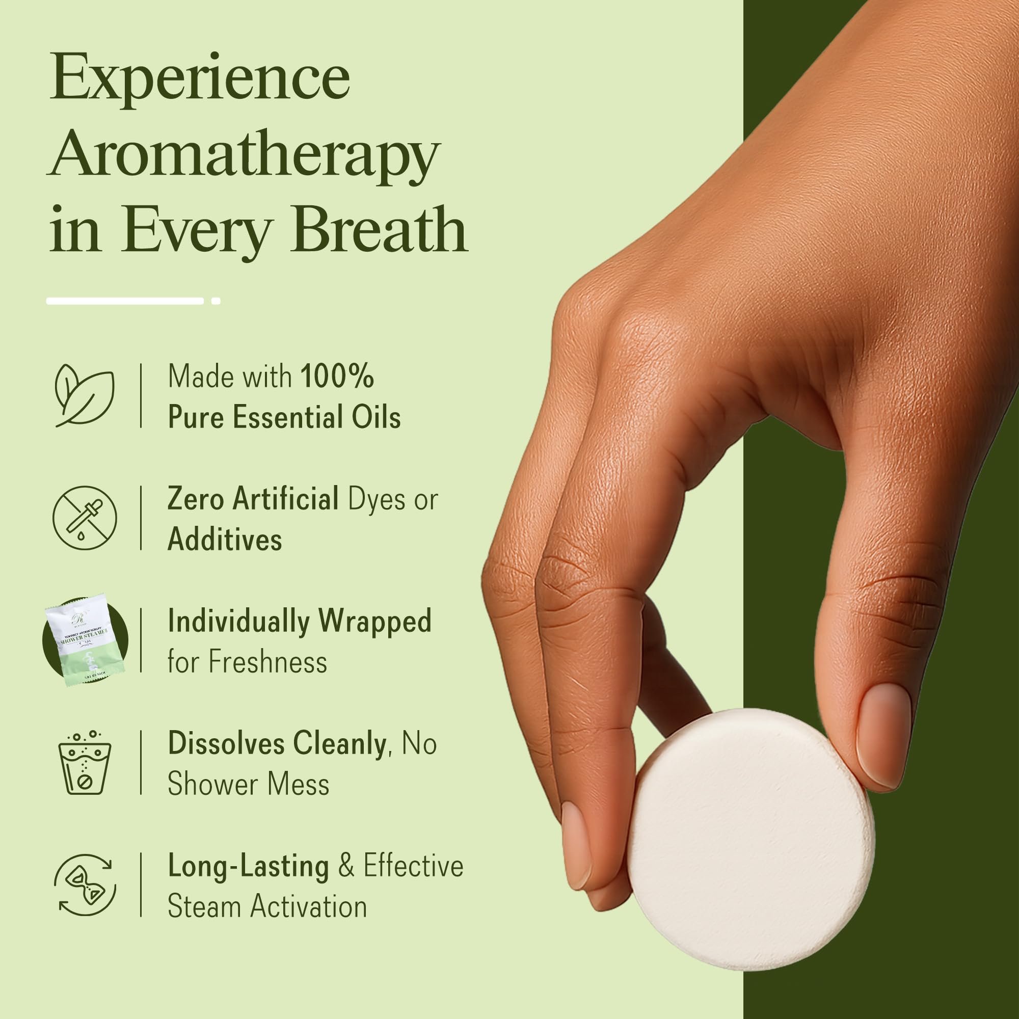 Romancy Shower Steamers 10 Pack – Menthol, Eucalyptus, Mint & Citrus Aromatherapy