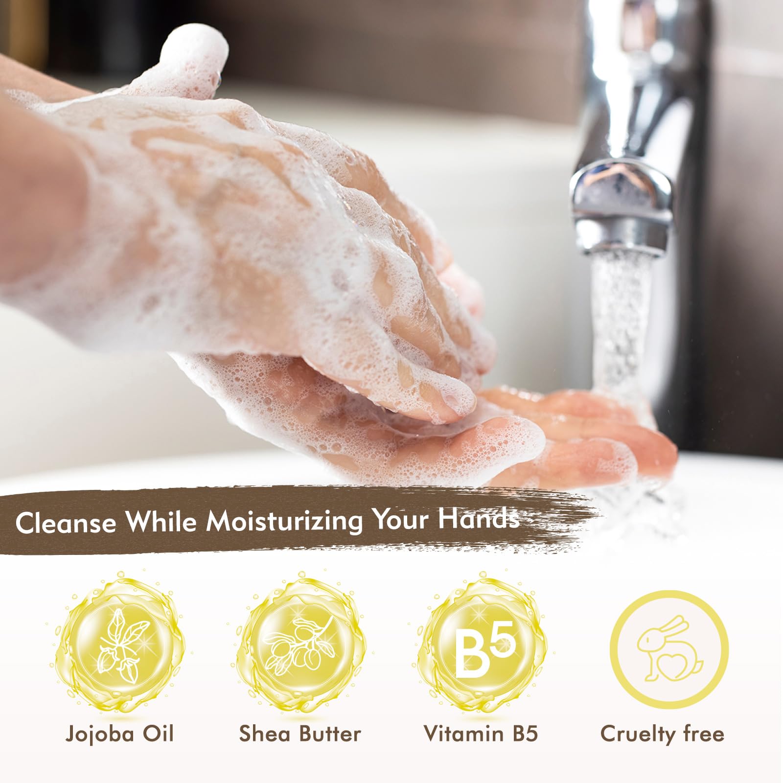 ROMIIE ZOI Lemon Scent Liquid Hand Soap Refills – Natural, Gentle & Moisturizing Formula – Family Size 3 Pack for Kitchen & Bathroom