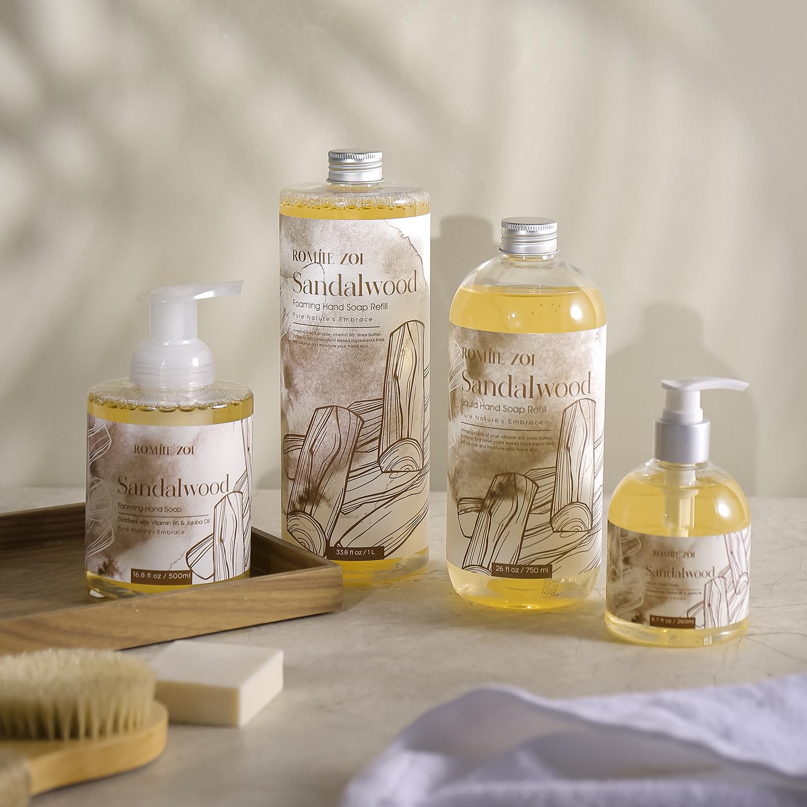 ROMIIE ZOI Foaming Hand Soap Refill Sandalwood — Gentle & Moisturizing, 1 L