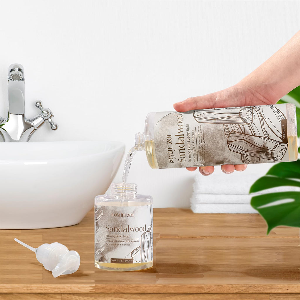 ROMIIE ZOI Foaming Hand Soap Refill Sandalwood — Gentle & Moisturizing, 1 L
