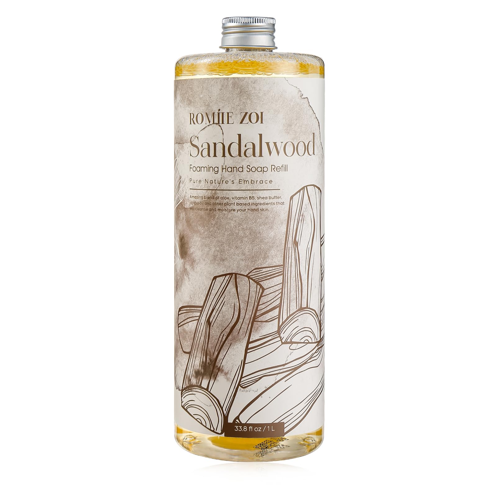 ROMIIE ZOI Foaming Hand Soap Refill Sandalwood — Gentle & Moisturizing, 1 L