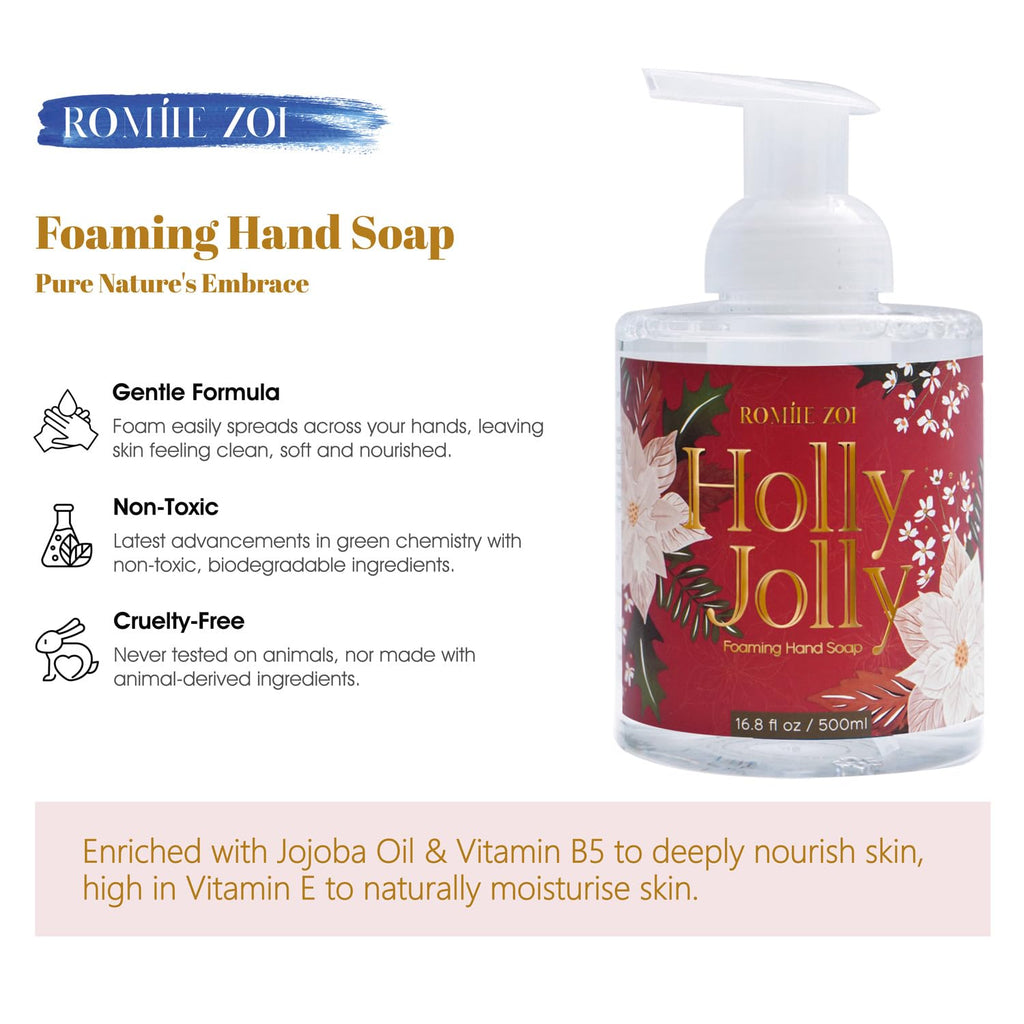 ROMIIE ZOI Christmas Foaming Hand Soap with Gift Box – Holly Jolly Citrus & Pine Aroma (500ml)