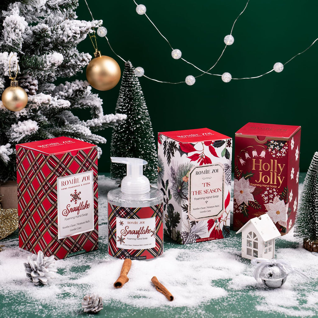 ROMIIE ZOI Christmas Foaming Hand Soap with Gift Box – Holly Jolly Citrus & Pine Aroma (500ml)
