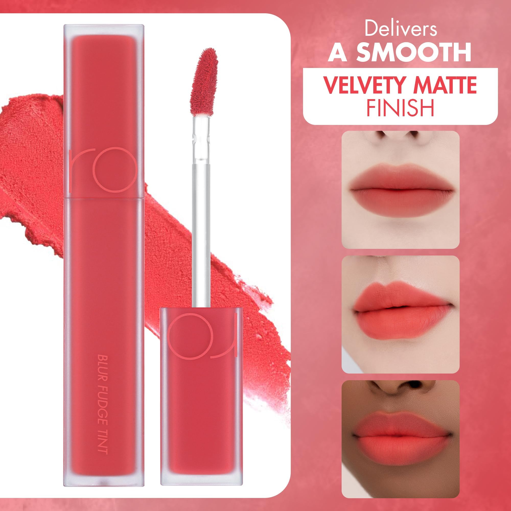 rom&nd Blur Fudge Tint 09 Coral Jubilee — K-Beauty Velvety Matte Lip Stain for All Skin Tones