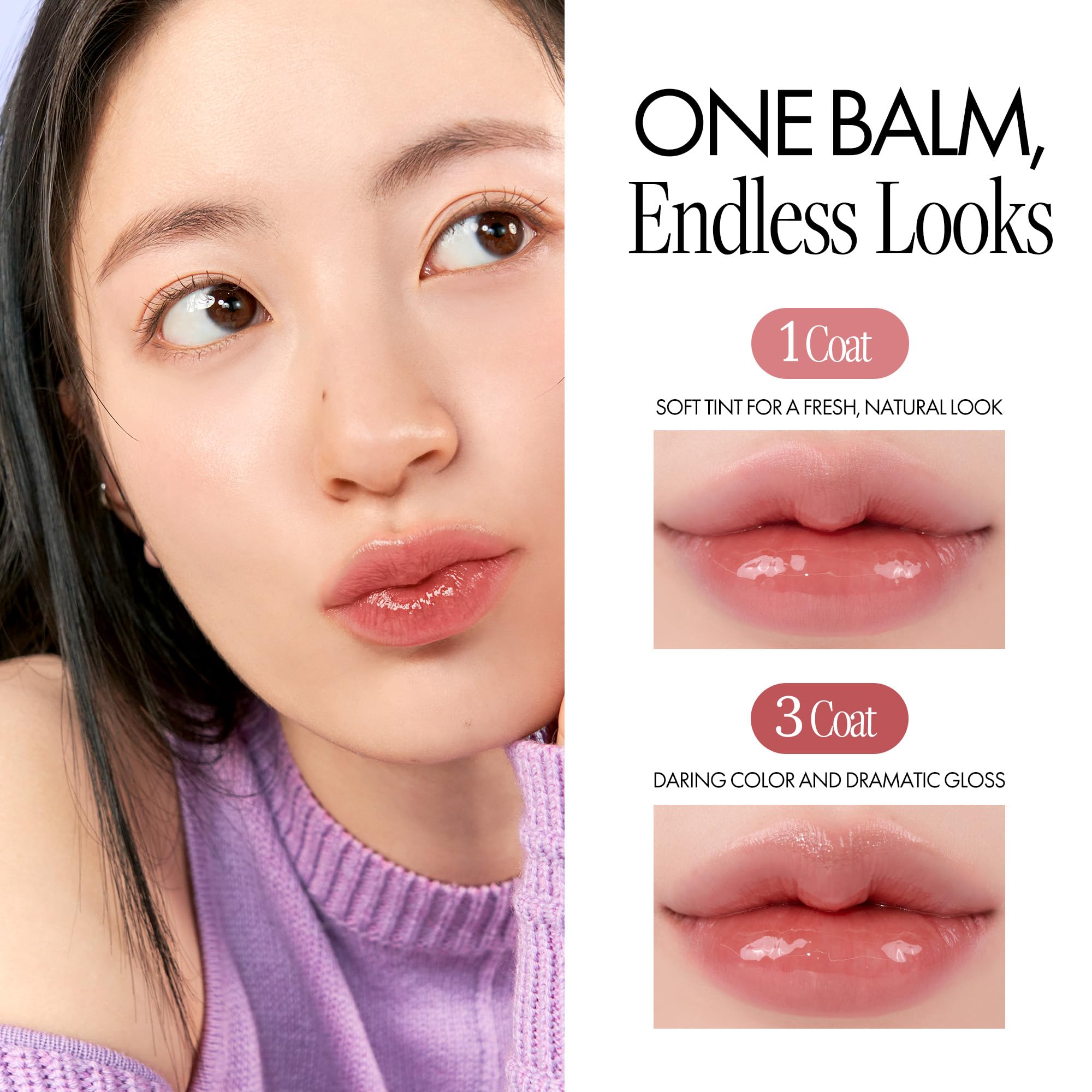 rom&nd Glasting Melting Balm - High Shine, Hydrating Tinted Lip Balm 0.12 oz (#06 Kaya Fig)