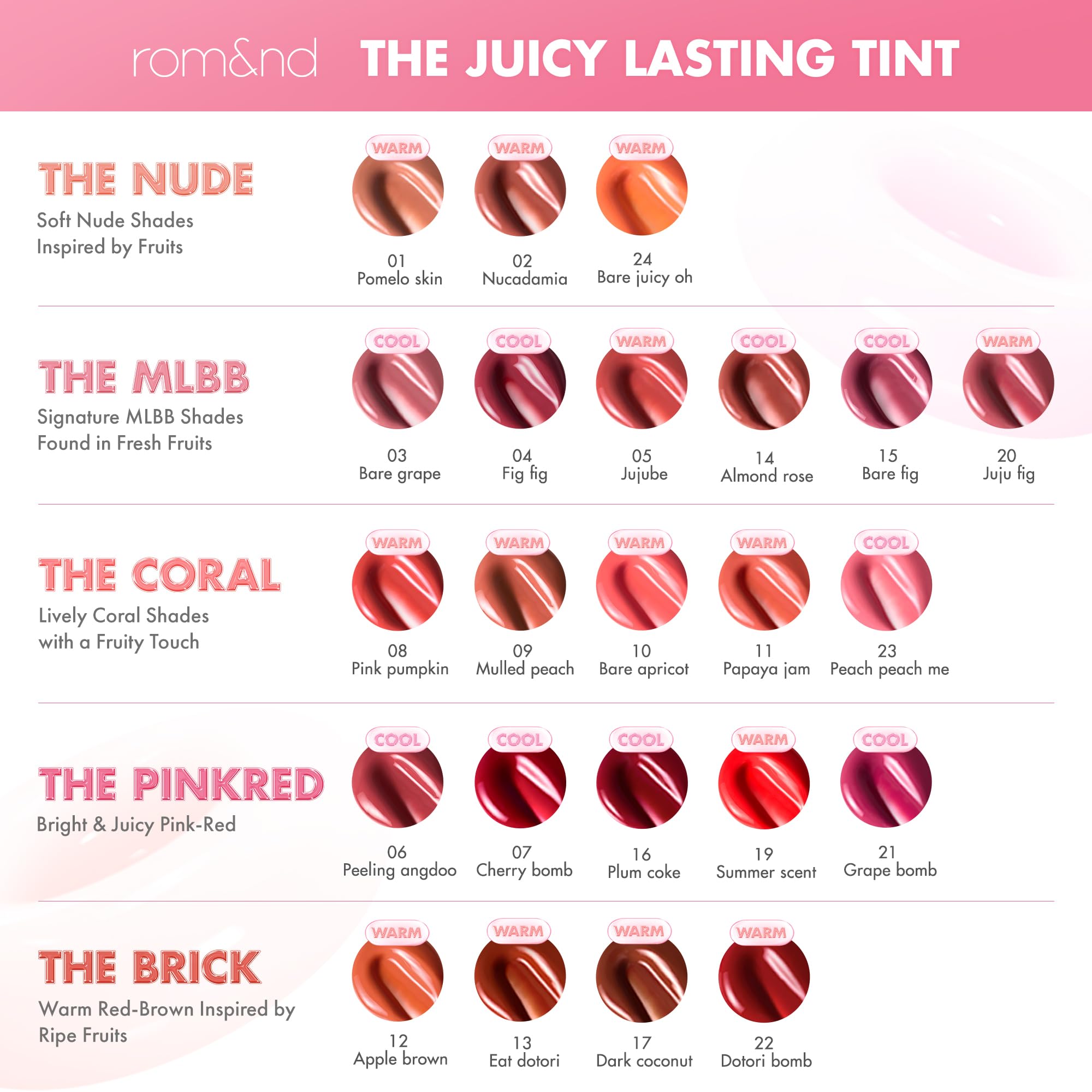 rom&nd THE JUICY LASTING TINT #15 Bare Fig – Plumping, Hydrating Lip Gloss