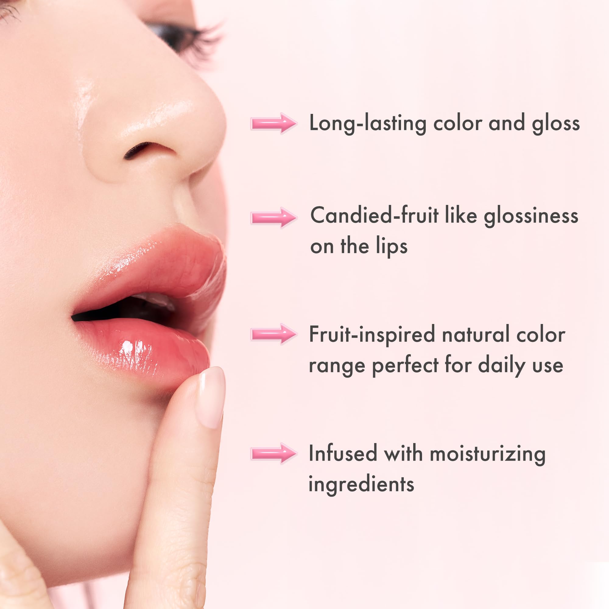 rom&nd THE JUICY LASTING TINT 20 JUJU FIG – Hydrating Lip Gloss Stain, Long-Wear Soft Rose