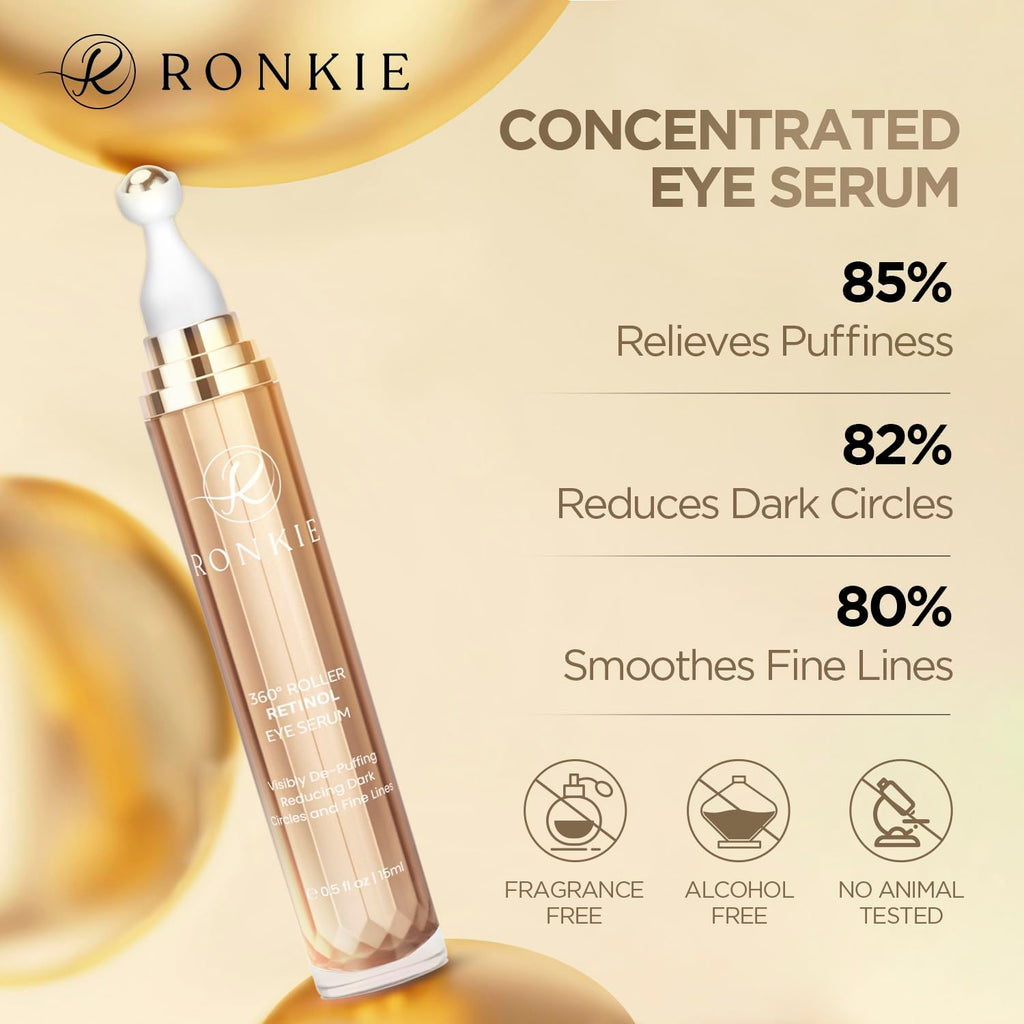 RONKIE Eye Cream for Dark Circles – Caffeine, Retinol & Hyaluronic Acid Stick