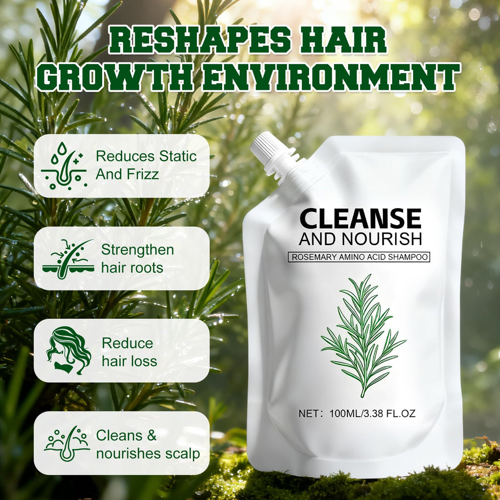 rooroopet Rosemary Amino Acid Shampoo - 2 Pack for Hair Growth, Thinning Hair & Oily Scalp