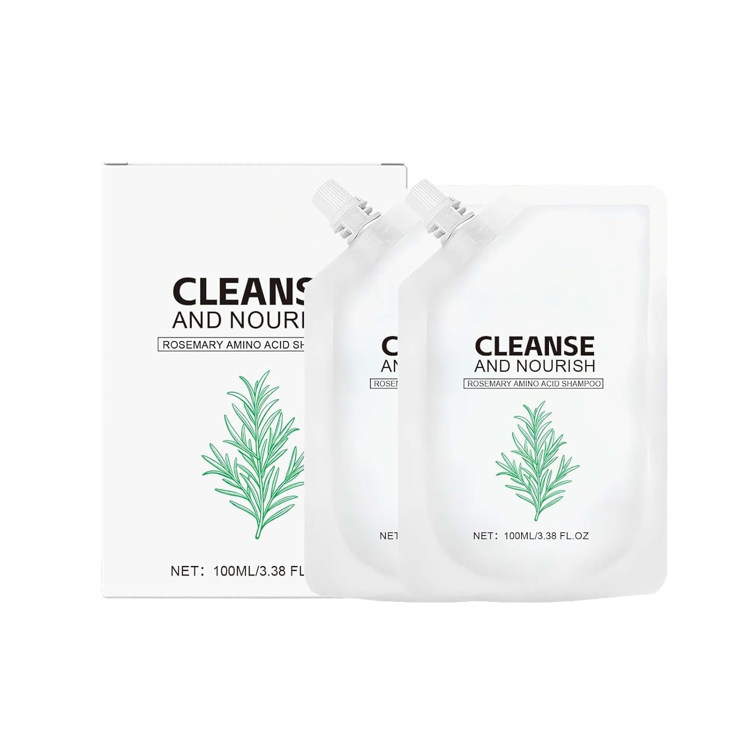 rooroopet Rosemary Amino Acid Shampoo - 2 Pack for Hair Growth, Thinning Hair & Oily Scalp