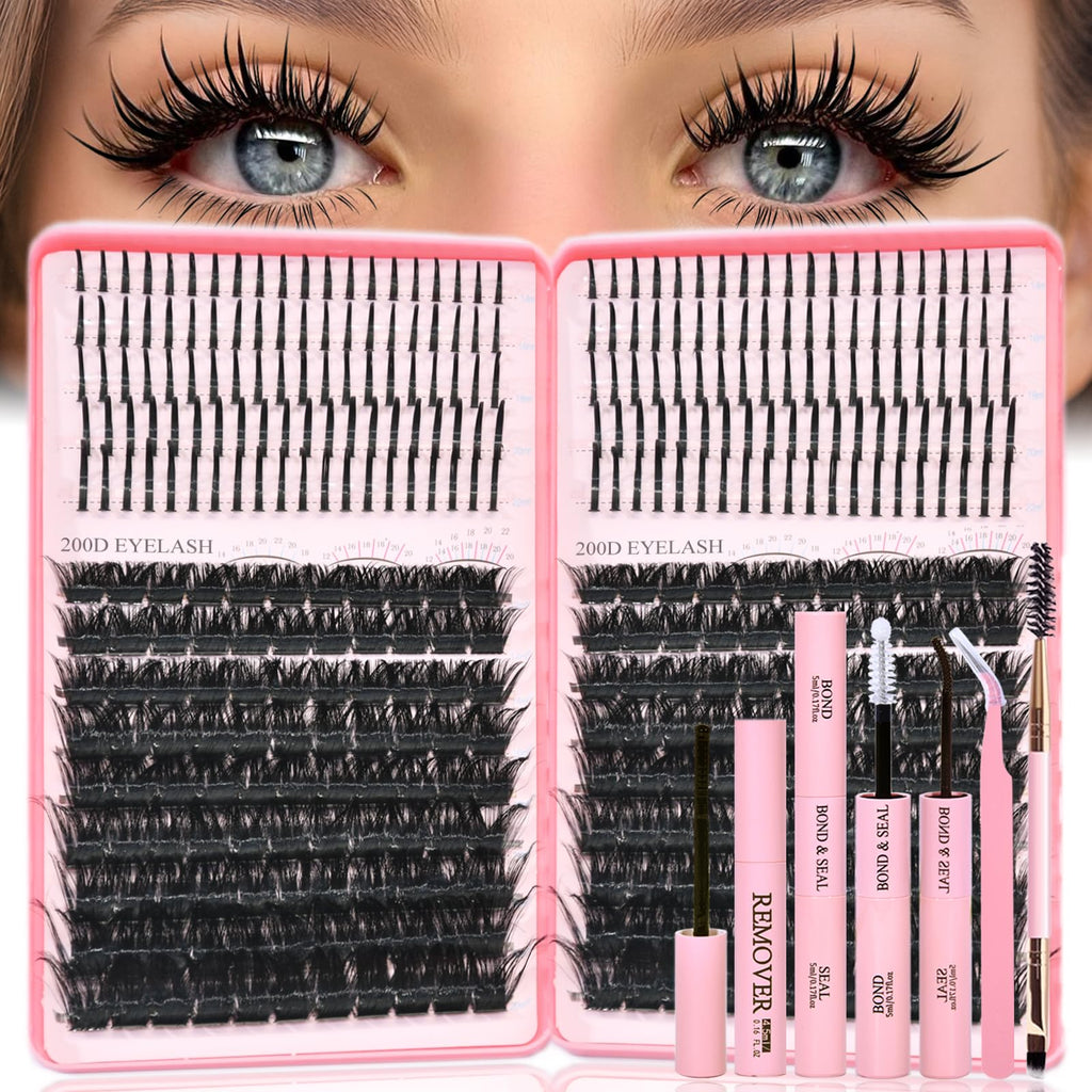 Rootoo Lash Clusters Kit 200D+200D | DIY Manga Lashes 12-22mm