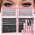 Rootoo Lash Clusters Kit with Spikes – 120D+120D Eyelash Clusters (D Curl, 12–22mm) | Fluffy Wispy DIY Manga Lashes