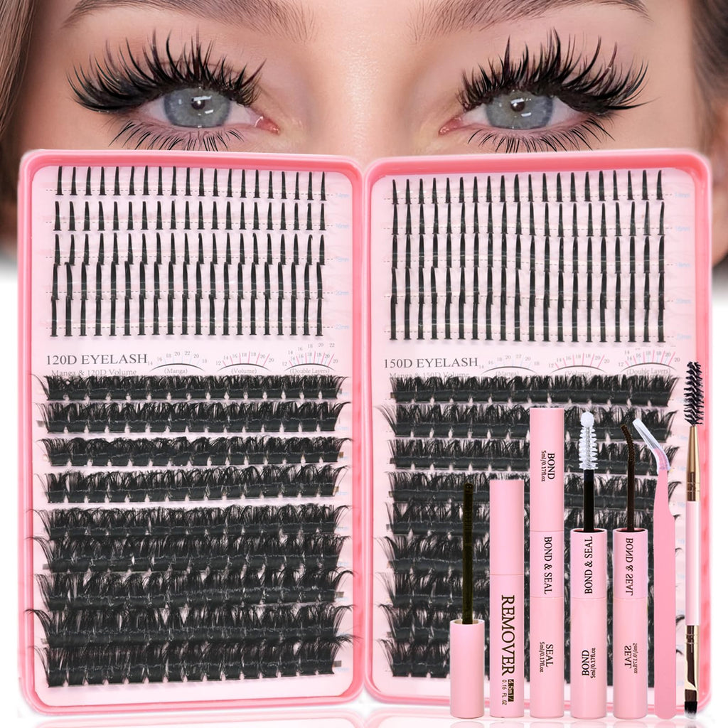 Rootoo Lash Clusters Kit with Spikes | 120D+150D Density 12–22mm Lashes