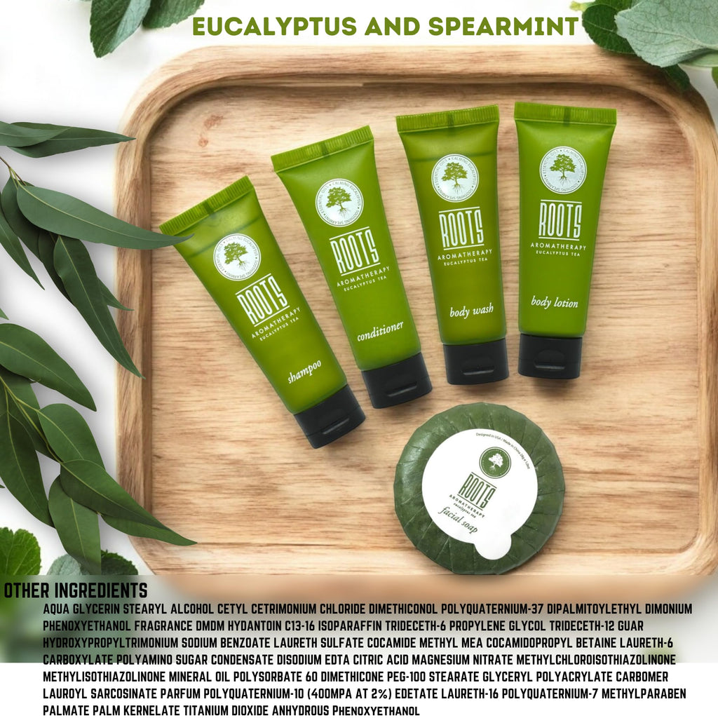Roots Aromatherapy Travel Size Shampoo & Conditioner Sets – 150 Pcs Bulk Hotel Toiletries for Airbnb Hosts