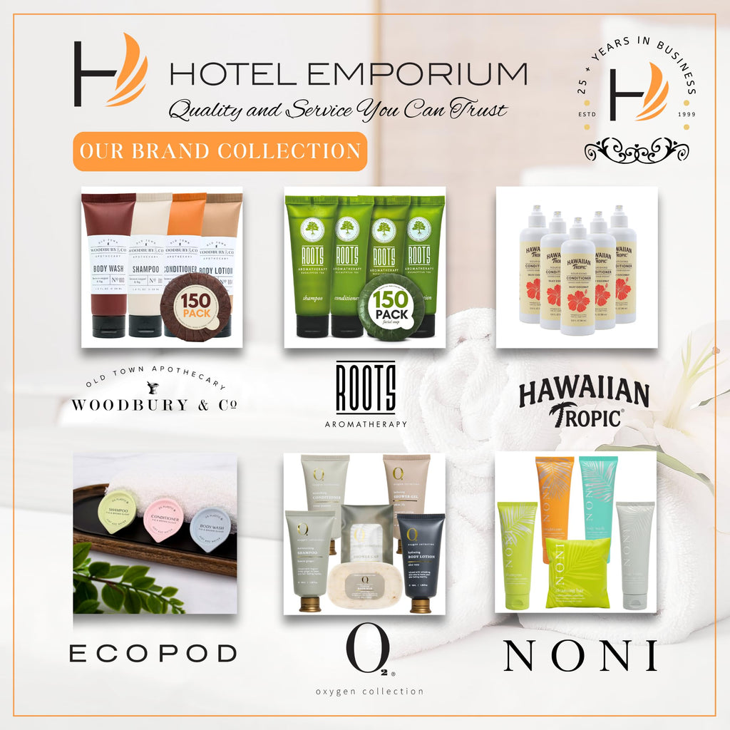 Roots Aromatherapy Travel Size Shampoo & Conditioner Sets – 150 Pcs Bulk Hotel Toiletries for Airbnb Hosts